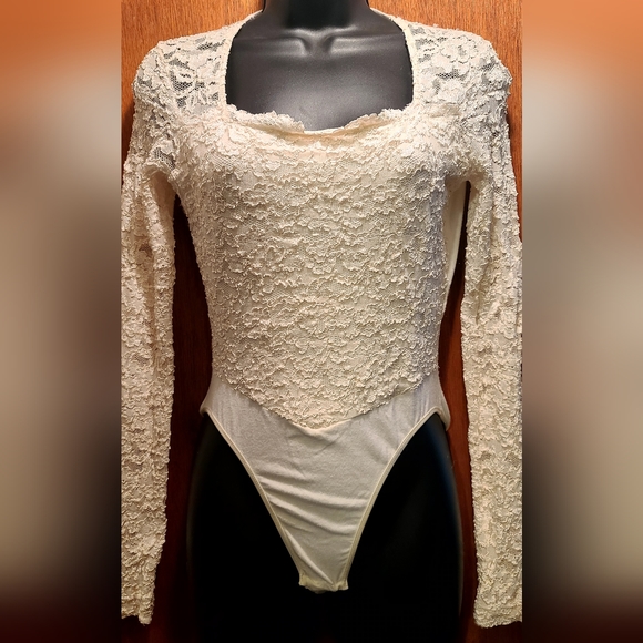 Body Drama Lingerie ivory stretch lace body suit szL - Picture 2 of 12